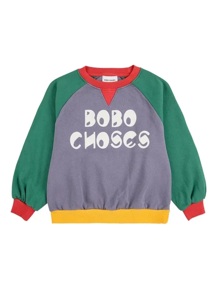 Мальчиковая толстовка Bobo Choses колорблок, фиолетовая