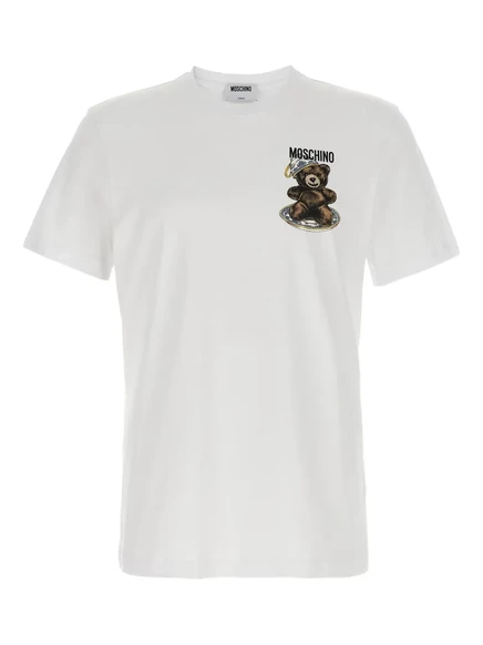 Мужская футболка Moschino с принтом медвежонка, белая