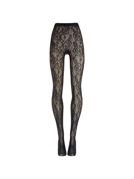 Женские колготки Wolford с цветочным кружевным узором, синие