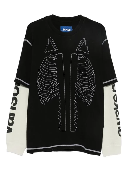 Мужская футболка Awake NY Vanson Skeleton, черная