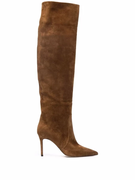 Женские сапоги Scarosso x Brian Atwood Carra замшевые до колена, коричневые