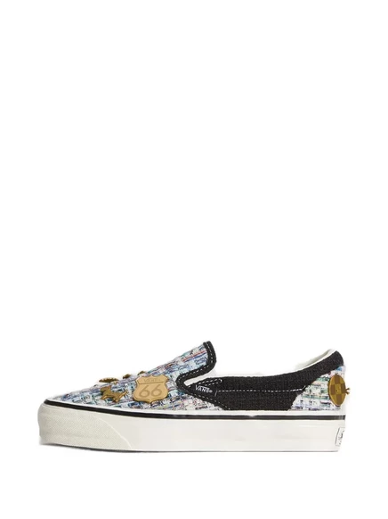 Женские твидовые слипоны Vans Classic Premium, черные