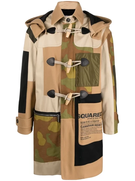 Мужской дафлкот DSquared2 с капюшоном, бежевый