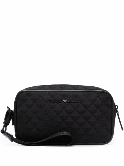 Клатч-табличка с логотипом Emporio Armani на молнии black