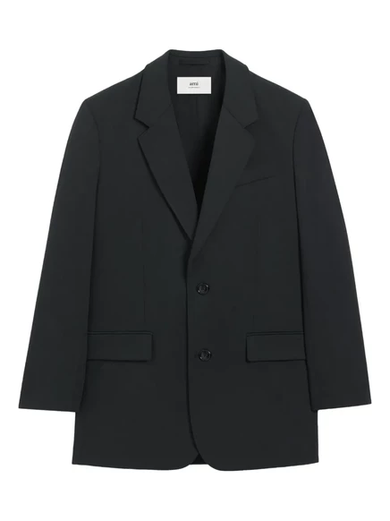 Двубортный шерстяной жакет AMI Paris black
