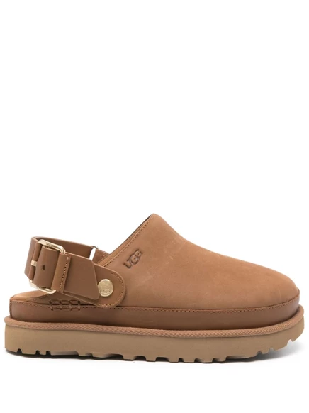 Женские тапочки Ugg Goldenstar Villa с пряжкой, каштановые
