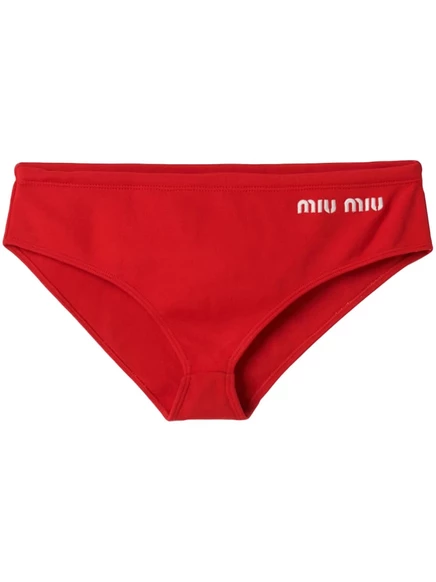 Плавки-бикини с логотипом Miu Miu red