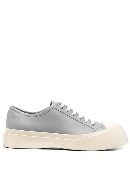 Кожаные кроссовки Marni Pablo с низким берцем  grey