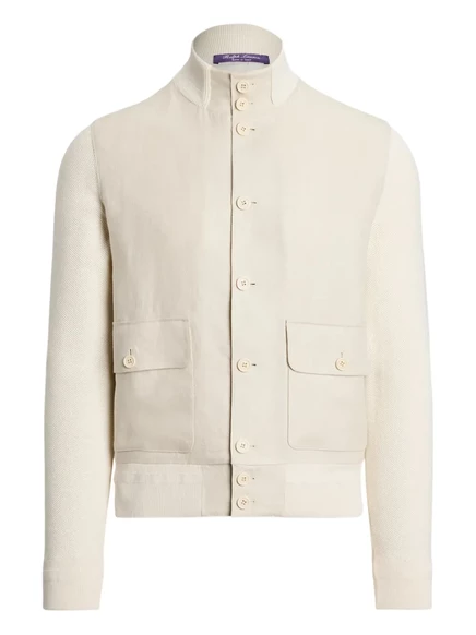Мужская бомбер-куртка Ralph Lauren Purple Label, экрю