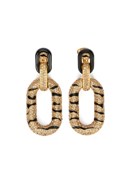 Серьги Roberto Cavalli с кристаллами, золотистые