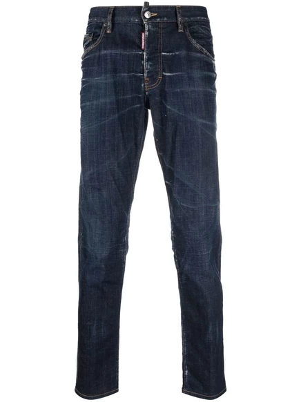 Мужские джинсы-скинни DSquared2 отбеленные, синие
