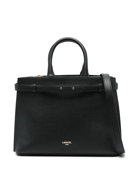 Женская сумка-тоут Lancel средняя кожаная, черная