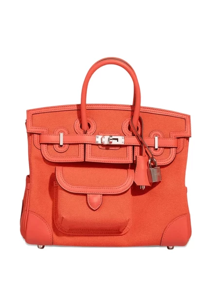 Сумка-карго Birkin 25, бывшая в употреблении у Hermès orange