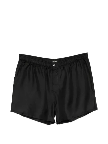 Мужские шелковые боксеры Zegna, черные
