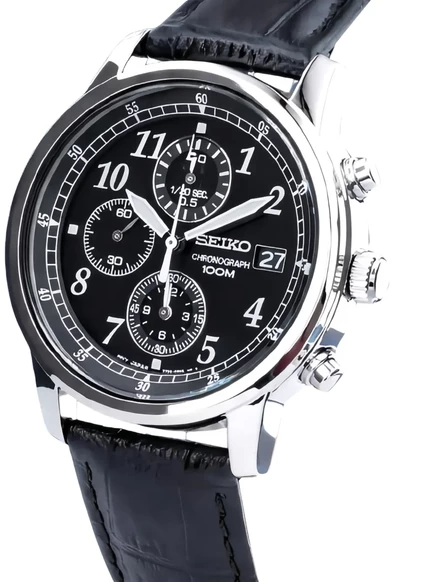 Мужские часы SEIKO PREOWNED хронограф 41 мм, черный