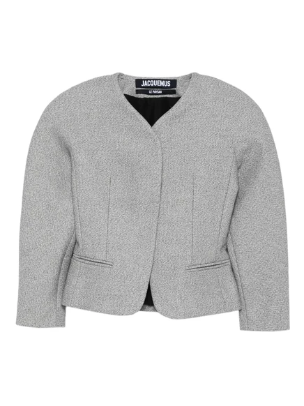 Приталенный жакет из текстурированной ткани Jacquemus grey