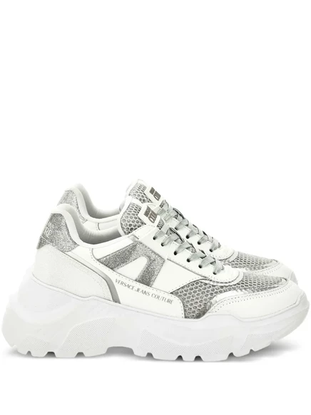 Массивные кроссовки от Versace Jeans Couture с блестящими вставками white