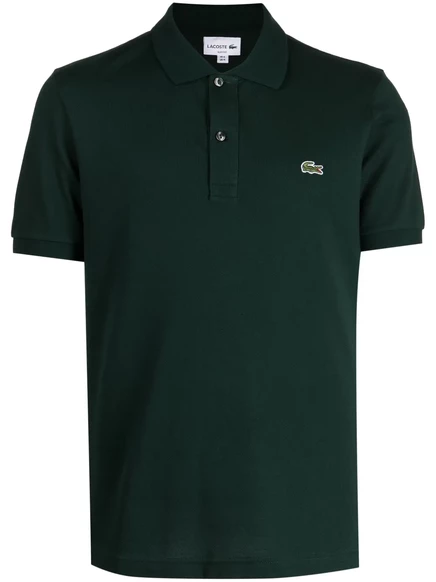 Унисекс поло Lacoste из хлопка с нашивкой, темно-зеленое