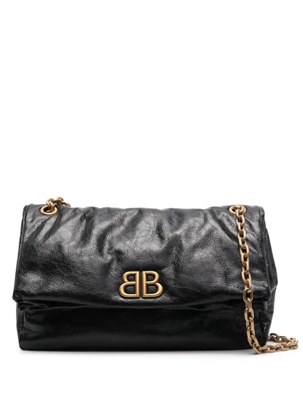 Сумка через плечо Balenciaga medium Monaco на цепочке и ремешке через плечо black