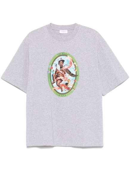 Белоснежная овальная футболка Fresco grey