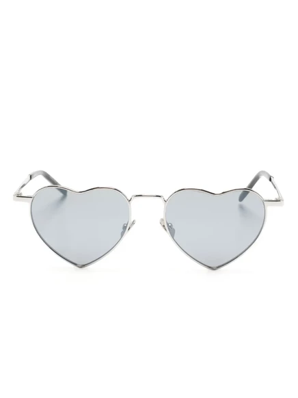 Солнцезащитные очки Saint Laurent Eyewear Loulou в оправе в виде сердца silver