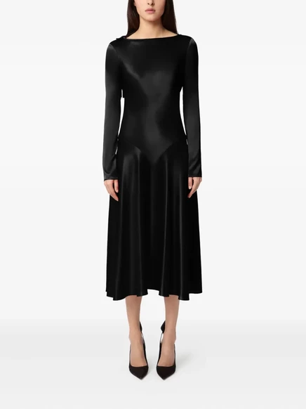 Женское платье Nina Ricci атласное миди, черное