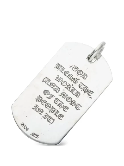 Мужской кулон Chrome Hearts D Tag «God Bless», серебристый