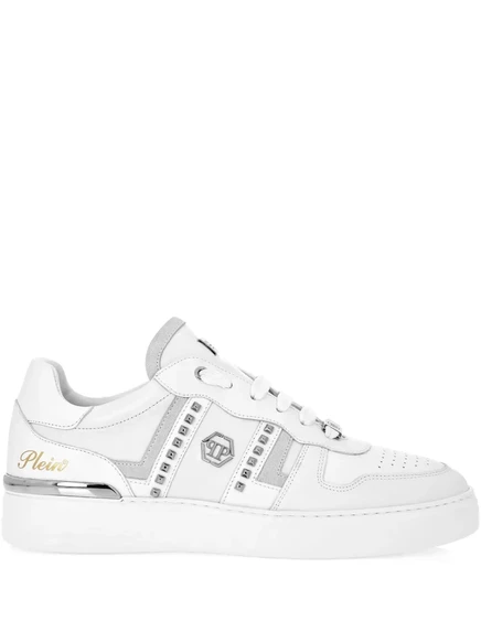 Унисекс низкие кроссовки Philipp Plein со заклепками, белые