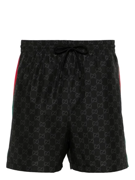 Мужские шорты для плавания Gucci с принтом GG Supreme, черные
