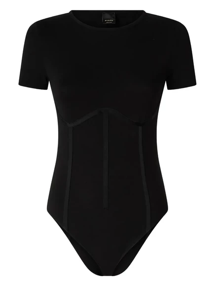Женское боди PINKO с коротким рукавом, черное