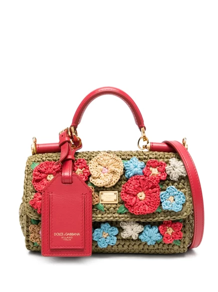 Сумка-тоут Dolce & Gabbana My Sicily с цветочной аппликацией