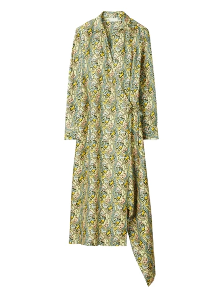 Платье с запахом от Tory Burch с принтом пейсли green