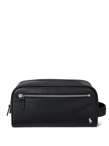 Мужской несессер Polo Ralph Lauren Saffiano кожаный, черный