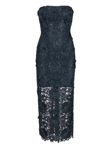 Платье миди с цветочным кружевом ROTATE BIRGER CHRISTENSEN blue