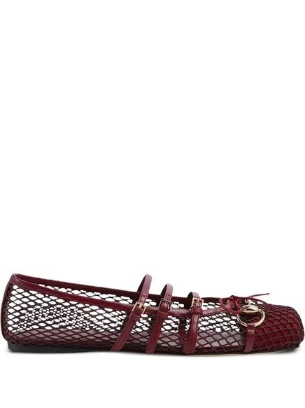Балетки Gucci с сетчатыми вставками и пряжками red