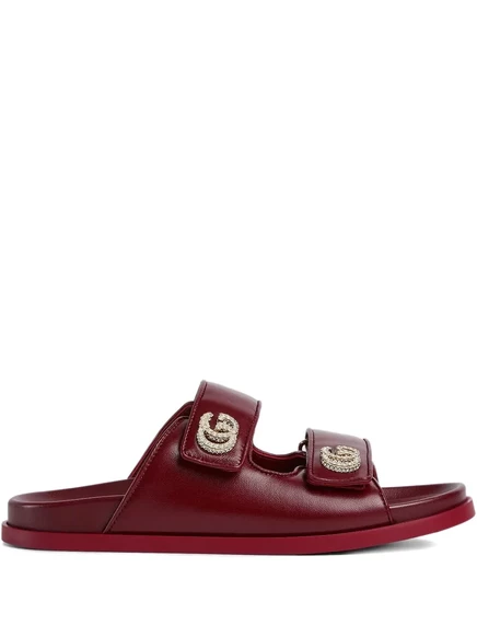 Женские босоножки Gucci с кристаллами, красные