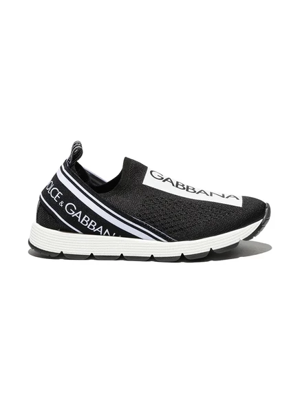 Кроссовки в стиле носков с логотипом Dolce & Gabbana Kids black