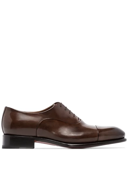 Туфли оксфорды Santoni классические, коричневые