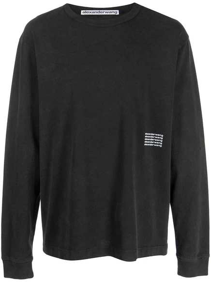 Лонгслив Alexander Wang с эффектом варки, черный