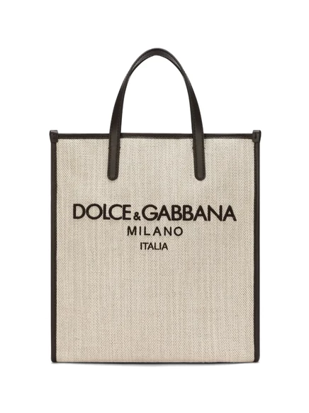 Мужская сумка-тоут Dolce & Gabbana Shopping, бежево-черная