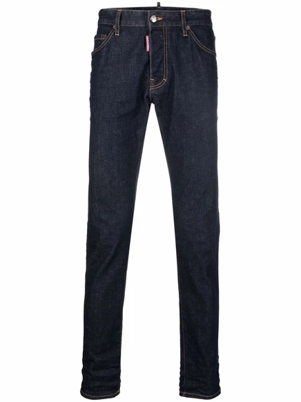 Джинсы прямого кроя со значком и логотипом DSQUARED2 blue