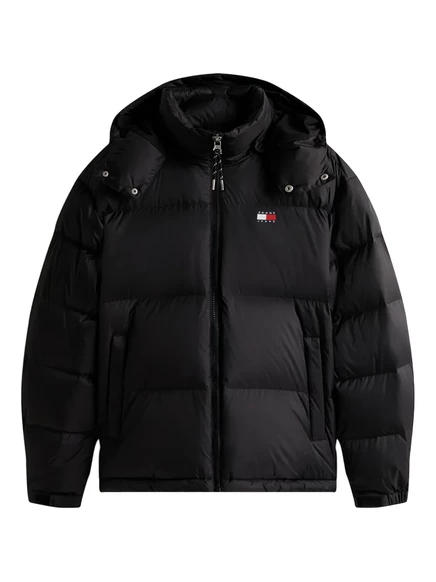 Мужской пуховик Tommy Jeans с капюшоном, черный