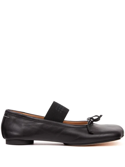 Кожаные балетки с анатомическими рисунками MM6 Maison Margiela-мотив кожаных балеток  black