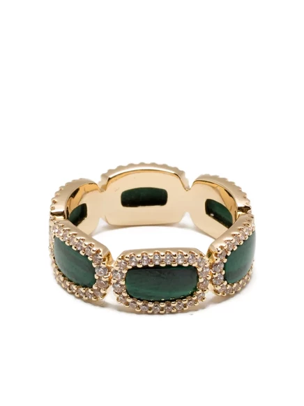 Женское кольцо APM Monaco Malachite с малахитом, золотистое