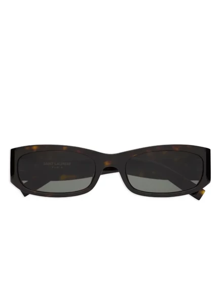 Унисекс солнцезащитные очки Saint Laurent Eyewear прямоугольные, коричневые