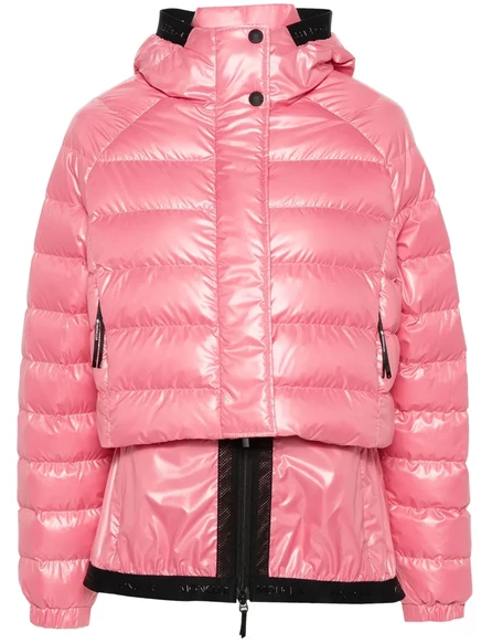 Женская стеганая пуховая куртка Moncler, розовая