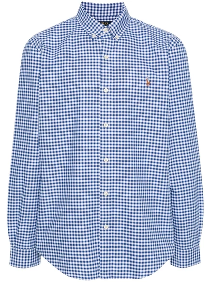 Мужская рубашка Polo Ralph Lauren в клетку, сине-белая