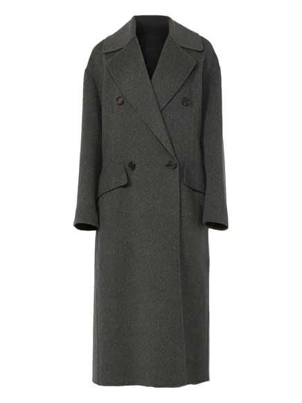 Женское двубортное пальто S. Max Mara, серое
