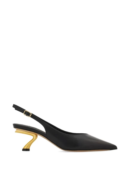 Женские туфли Ferragamo со скульптурным каблуком, черные