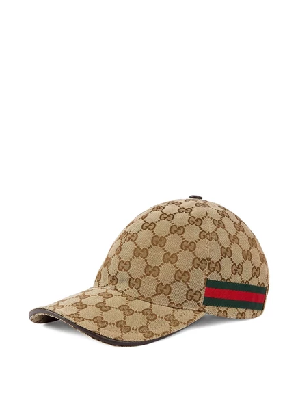 Мужская бейсболка Gucci GG из канваса, коричневая